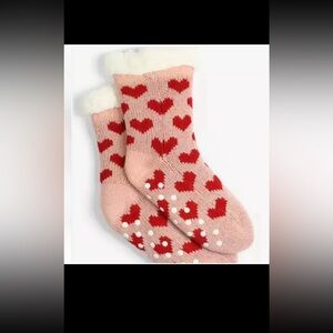NWT Maurices Teddy Socks Heart Slippers